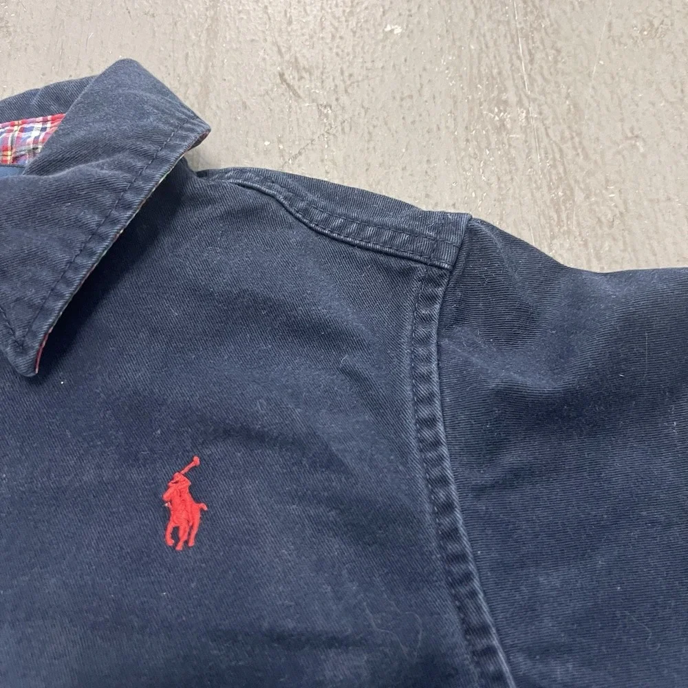 Polo Ralph Lauren Jacket Kid's S Navy Blue Full Zip‎ Red Logo Outerwear Red Pony